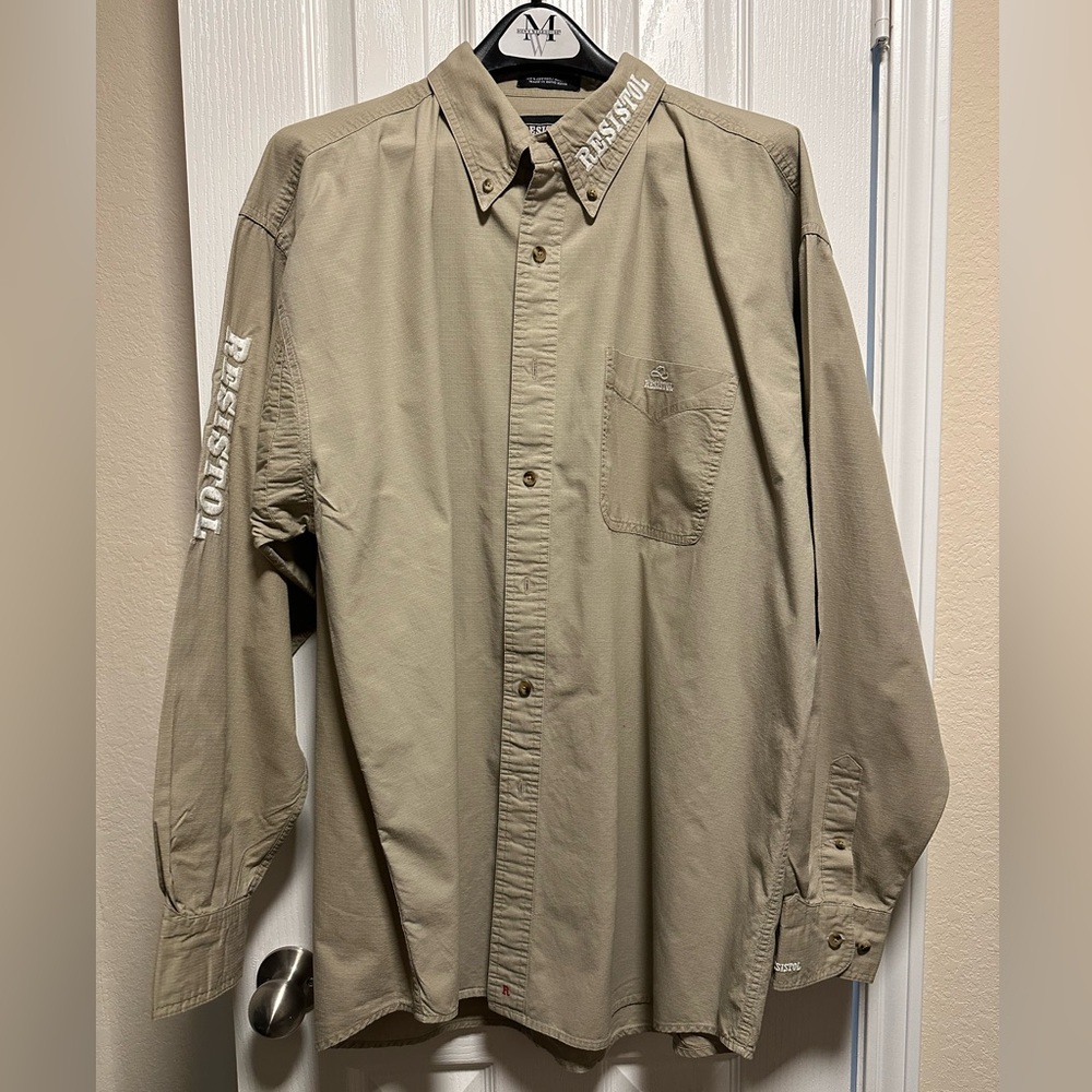 Resistol Tan Men's Button up Shirt Rodeo XL